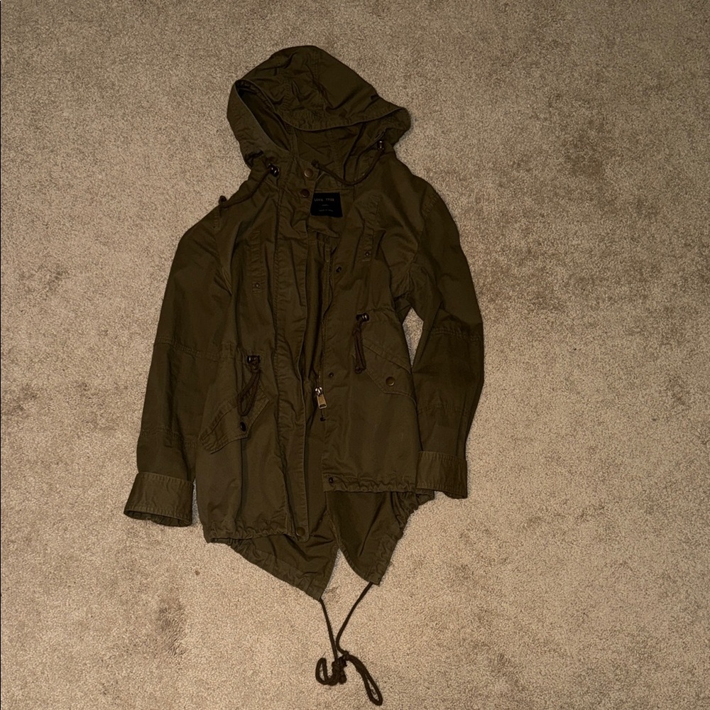 Olive Green Hooded army Jacket